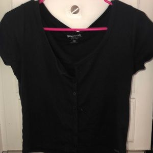black hollister button-up top